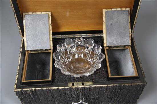 A 19th century Anglo-Indian stag horn tea caddy, 14in.